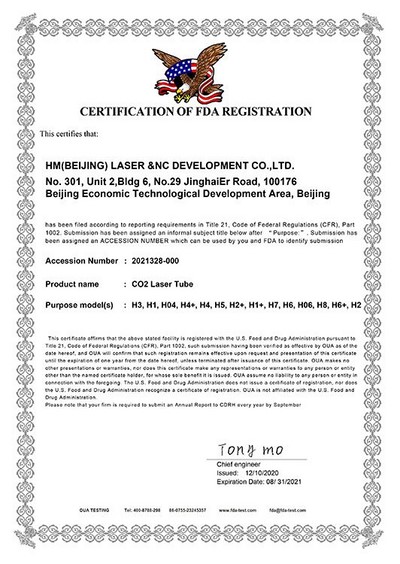 FDA Registration Certificate